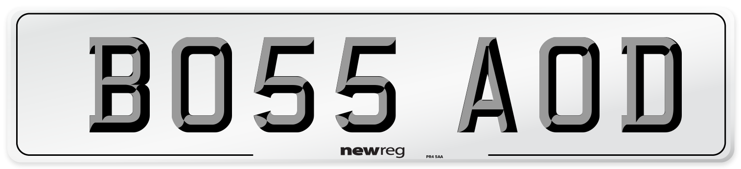 BO55 AOD Number Plate from New Reg